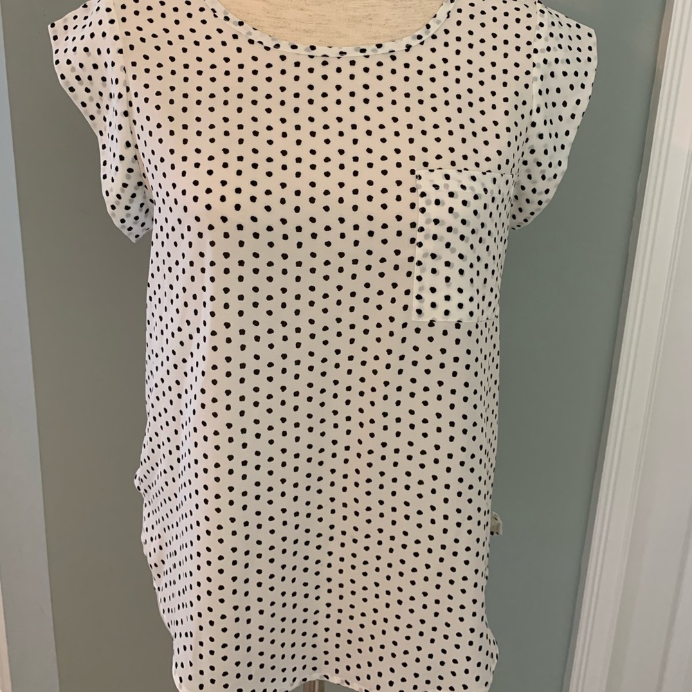 Ivory with black polka dots shirt (Stitch Fix)